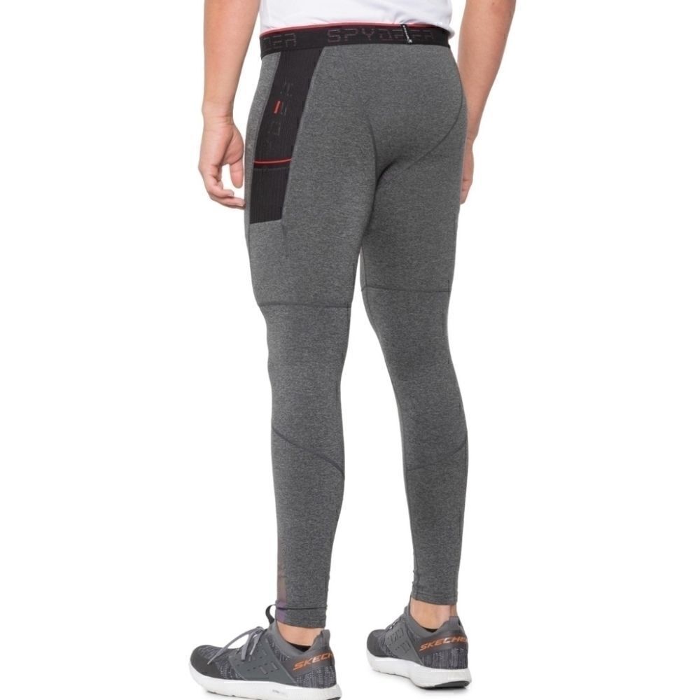 Spyder Base Layer Stretch Brushed Compression Tights Grey Size Small